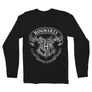 Fekete Harry Potter férfi hosszú ujjú póló - Hogwarts outline logo