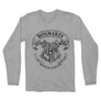 Sportszürke Harry Potter férfi hosszú ujjú póló - Hogwarts outline logo