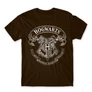 Barna Harry Potter férfi rövid ujjú póló - Hogwarts outline logo