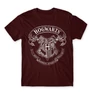 Bordó Harry Potter férfi rövid ujjú póló - Hogwarts outline logo