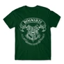 Sötétzöld Harry Potter férfi rövid ujjú póló - Hogwarts outline logo