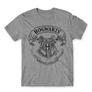 Sportszürke Harry Potter férfi rövid ujjú póló - Hogwarts outline logo