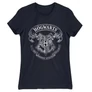 Sötétkék Harry Potter női rövid ujjú póló - Hogwarts outline logo