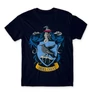 Sötétkék Harry Potter férfi rövid ujjú póló - Hollóhát Logo
