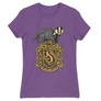 Világoslila Harry Potter női rövid ujjú póló - Hufflepuff