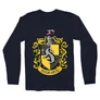 Sötétkék Harry Potter férfi hosszú ujjú póló - Hugrabug Logo
