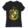 Fekete Harry Potter női rövid ujjú póló - Hugrabug Logo