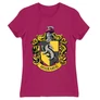 Pink Harry Potter női rövid ujjú póló - Hugrabug Logo