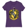 Sötétlila Harry Potter női rövid ujjú póló - Hugrabug Logo