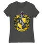 Sötétszürke Harry Potter női rövid ujjú póló - Hugrabug Logo
