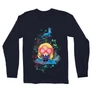 Sötétkék Harry Potter férfi hosszú ujjú póló - Luna Lovegood Watercolor