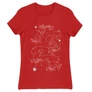 Piros Harry Potter női rövid ujjú póló - Marauders constellation