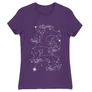 Sötétlila THarry Potter női rövid ujjú póló - Marauders constellation