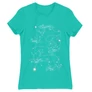 Türkiz Harry Potter női rövid ujjú póló - Marauders constellation