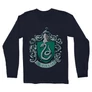 Sötétkék Harry Potter férfi hosszú ujjú póló - Mardekar Logo