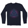 Sötétkék Harry Potter férfi hosszú ujjú póló - Neon Dealthy Hallows
