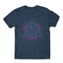 Denim Harry Potter férfi rövid ujjú póló - Neon Deathly Hallows
