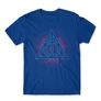 Királykék Harry Potter férfi rövid ujjú póló - Neon Deathly Hallows