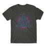 Sötétszürke Harry Potter férfi rövid ujjú póló - Neon Deathly Hallows
