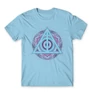 Világoskék Harry Potter férfi rövid ujjú póló - Neon Deathly Hallows