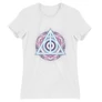 Fehér Harry Potter női rövid ujjú póló - Neon Deathly Hallows