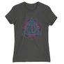 Sötétszürke Harry Potter női rövid ujjú póló - Neon Deathly Hallows