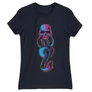 Sötétkék Harry Potter női rövid ujjú póló - Neon Death Eater Symbol
