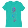 Türkiz Harry Potter női rövid ujjú póló - Neon Death Eater Symbol