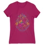 Pink Harry Potter női rövid ujjú póló - Neon Hogwarts