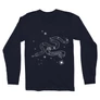 Sötétkék Harry Potter férfi hosszú ujjú póló - Slytherin Constellation