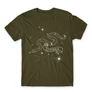 Khaki Harry Potter férfi rövid ujjú póló - Slytherin Constellation
