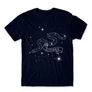 Sötétkék Harry Potter férfi rövid ujjú póló - Slytherin Constellation
