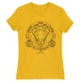 Sárga Harry Potter női rövid ujjú póló - Slytherin Lineart