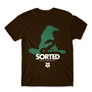Barna Harry Potter férfi rövid ujjú póló - Sorted Slytherin