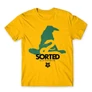 Sárga Harry Potter férfi rövid ujjú póló - Sorted Slytherin