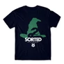 Sötétkék Harry Potter férfi rövid ujjú póló - Sorted Slytherin