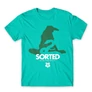 Türkiz Harry Potter férfi rövid ujjú póló - Sorted Slytherin