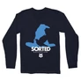 Sötétkék Harry Potter férfi hosszú ujjú póló - Sorted Ravenclaw