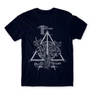 Sötétkék Harry Potter férfi rövid ujjú póló - The three brothers