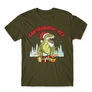 Khaki Santasaurus Rex férfi rövid ujjú póló
