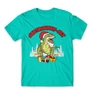 Türkiz Santasaurus Rex férfi rövid ujjú póló
