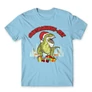 Világoskék Santasaurus Rex férfi rövid ujjú póló