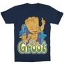 Sötétkék A galaxis őrzői gyerek rövid ujjú póló - Dancing Groot
