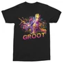 Fekete A galaxis őrzői férfi rövid ujjú póló - Groot Colors