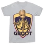 Sportszürke A galaxis őrzői férfi rövid ujjú póló - Groot shield