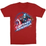 Kép 5/7 - Piros Marvel Amerika Kapitány gyerek rövid ujjú póló - Captain America Splash