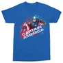 Királykék Amerika Kapitány férfi rövid ujjú póló - Captain America Splash