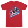 Piros Amerika Kapitány férfi rövid ujjú póló - Captain America Splash