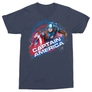 Kép 6/8 - Sötétkék Amerika Kapitány férfi rövid ujjú póló - Captain America Splash
