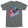 Kép 7/8 - Sötétszürke Amerika Kapitány férfi rövid ujjú póló - Captain America Splash